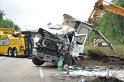 LKW umgestuerzt A 1 Rich Saarbruecken P209